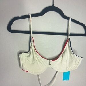 Elegant Cream and Red Women's Bra